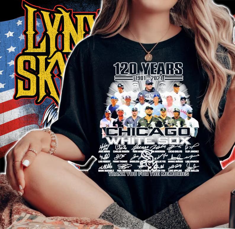 Chicago White Sox 120 years 1901-2021 signatures shirt t-shirt woman shirt