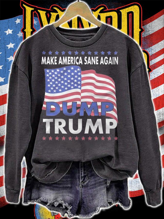 Make America Sane Again Dump Trump USA Flag T-Shirt t-shirt