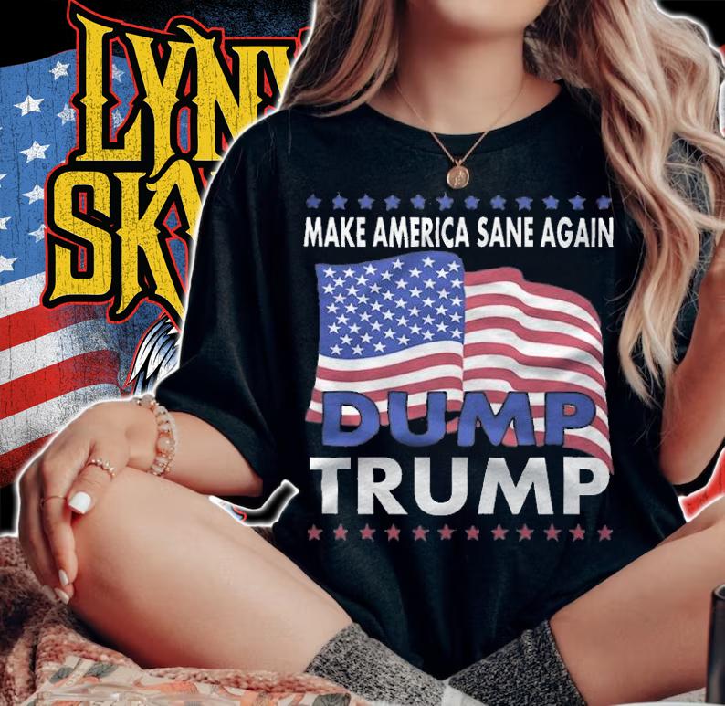 Make America Sane Again Dump Trump USA Flag T-Shirt t-shirt