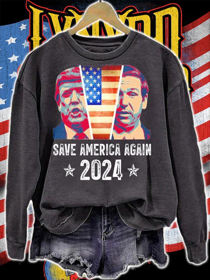 Save America Again Trump DeSantis 2024 Poster Vintage T-Shirt t-shirt