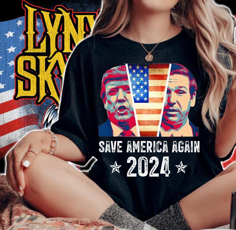 Save America Again Trump DeSantis 2024 Poster Vintage T-Shirt t-shirt