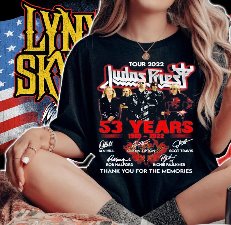 Tour 2022 Judas Priest 53 Years 1969-2022 Signatures Thank You For The Memories Shirt t-shirt
