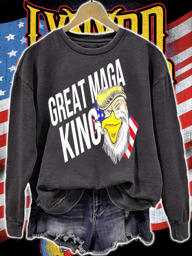 The Great Maga King Trump Happy 4th of July American Flag T-Shirt t-shirt sweatshirt