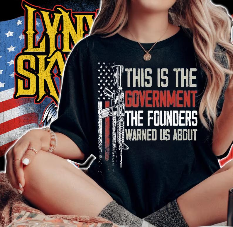 This Is The Government The Founders Warned Us About Gun USA Flag Vintage T-Shirt t-shirt woman shirt