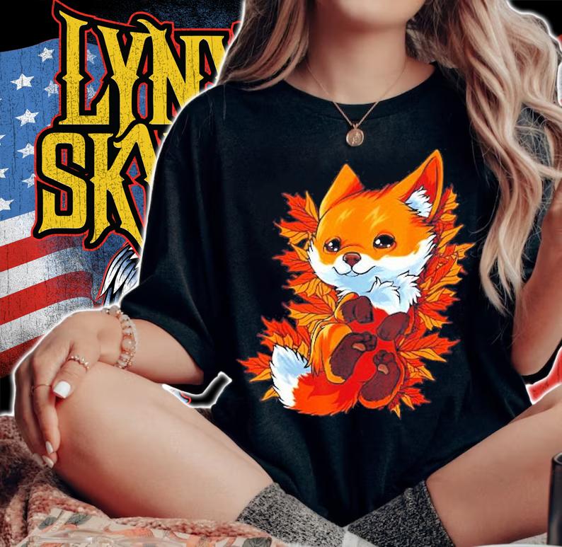 Fox Baby Animal Autumn Fall Leaves Red Forest Shirt t-shirt woman shirt