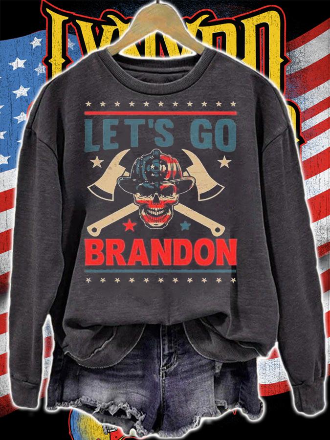Let's Go Brandon Biden Funny Skull Axes VintageT-Shirt t-shirt sweatshirt