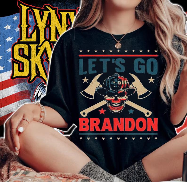 Let's Go Brandon Biden Funny Skull Axes VintageT-Shirt t-shirt woman shirt