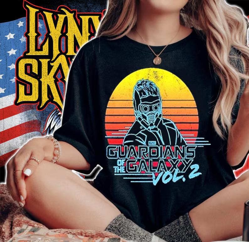 Marvel Star-Lord Guardians Of Galaxy 2 Retro Graphic T-Shirt t-shirt