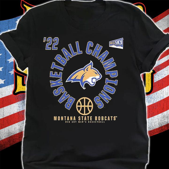Montana State Bobcats 2022 Big Sky Men's Basketball Conference Tournament Champions T-Shirt t-shirt