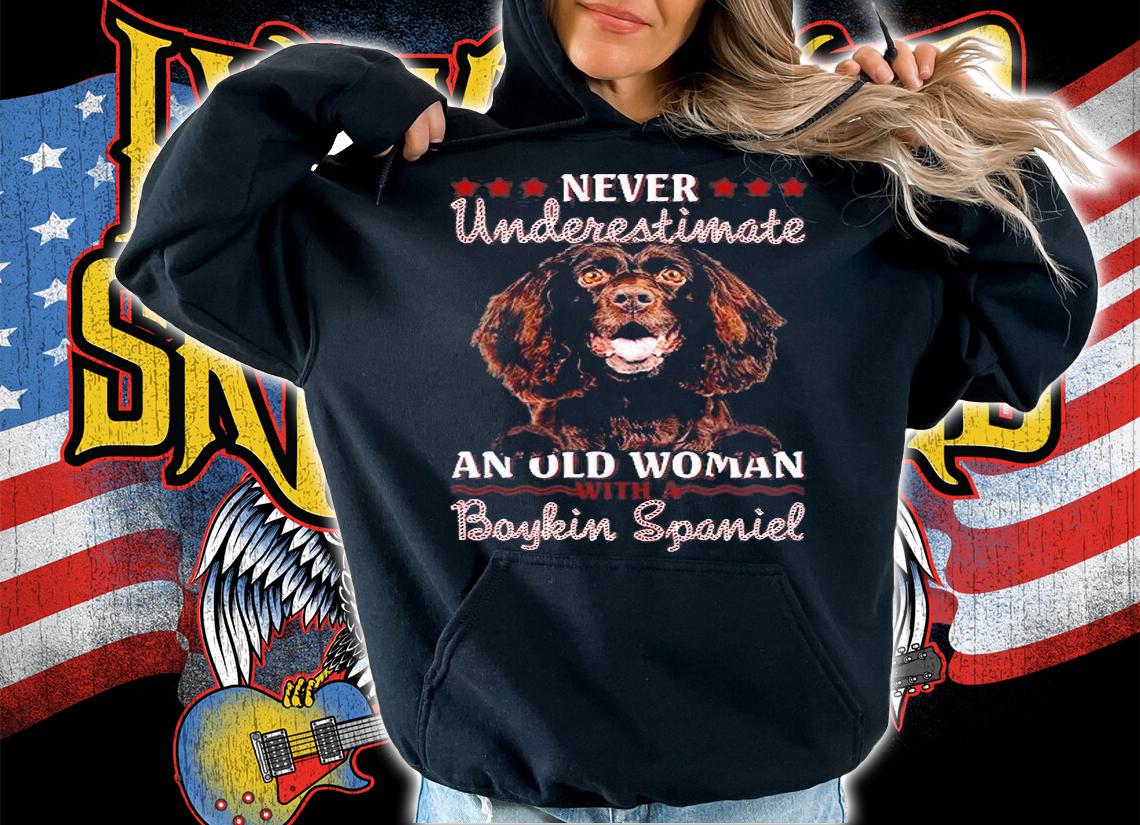 Never Underestimate An Old Woman With A Boykin Spaniel T-Shirt t-shirt hoodie