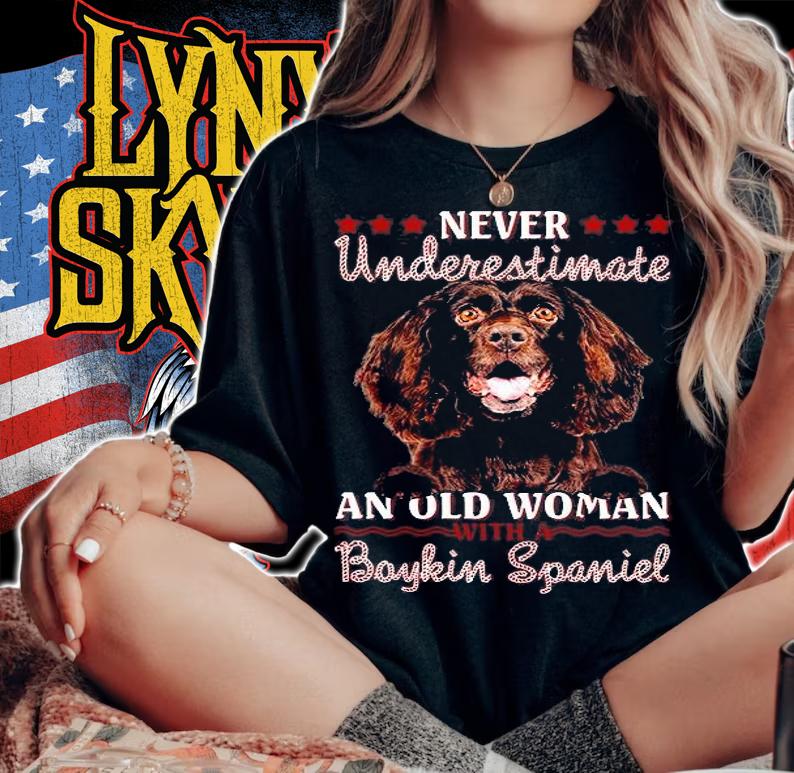 Never Underestimate An Old Woman With A Boykin Spaniel T-Shirt t-shirt woman shirt