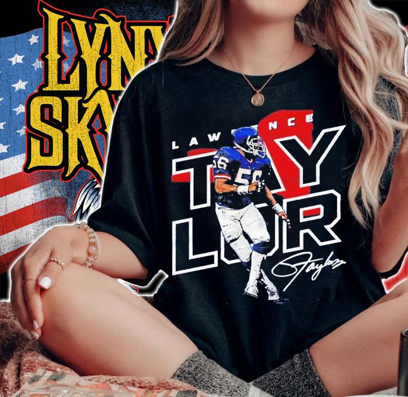 Lawrence Taylor New York Giants Signatures Shirt t-shirt woman shirt