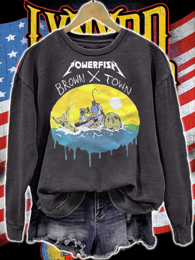 Powerfish brown x town T-shirt t-shirt