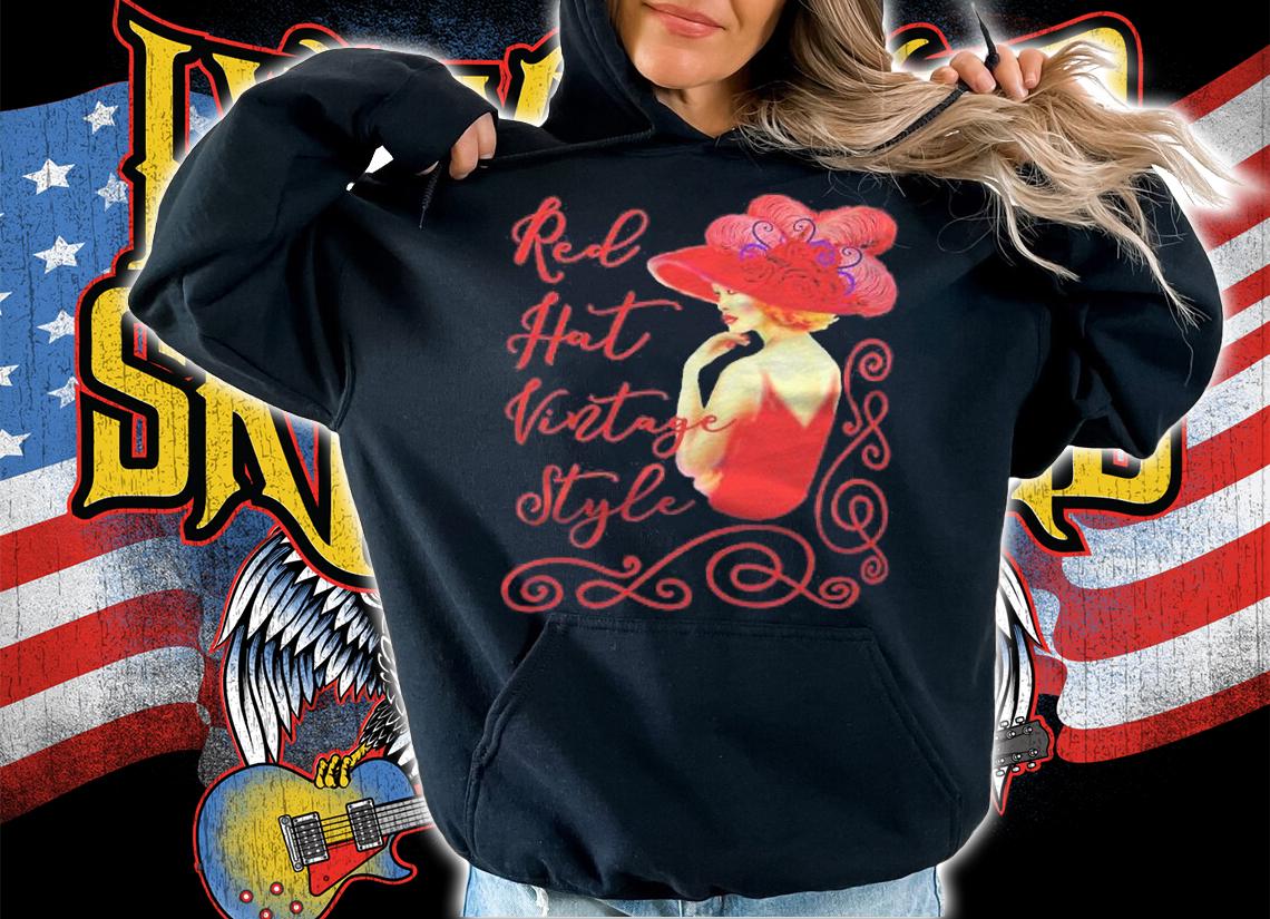 Red Hat Vintage Style Women Gift Shirt t-shirt hoodie