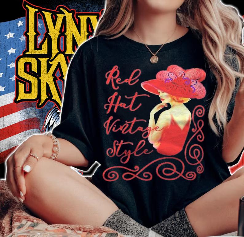 Red Hat Vintage Style Women Gift Shirt t-shirt woman shirt