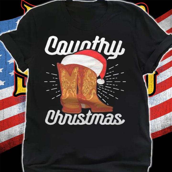 Country Christmas Cowboy Boots Country Music Christmas Shirt t-shirt