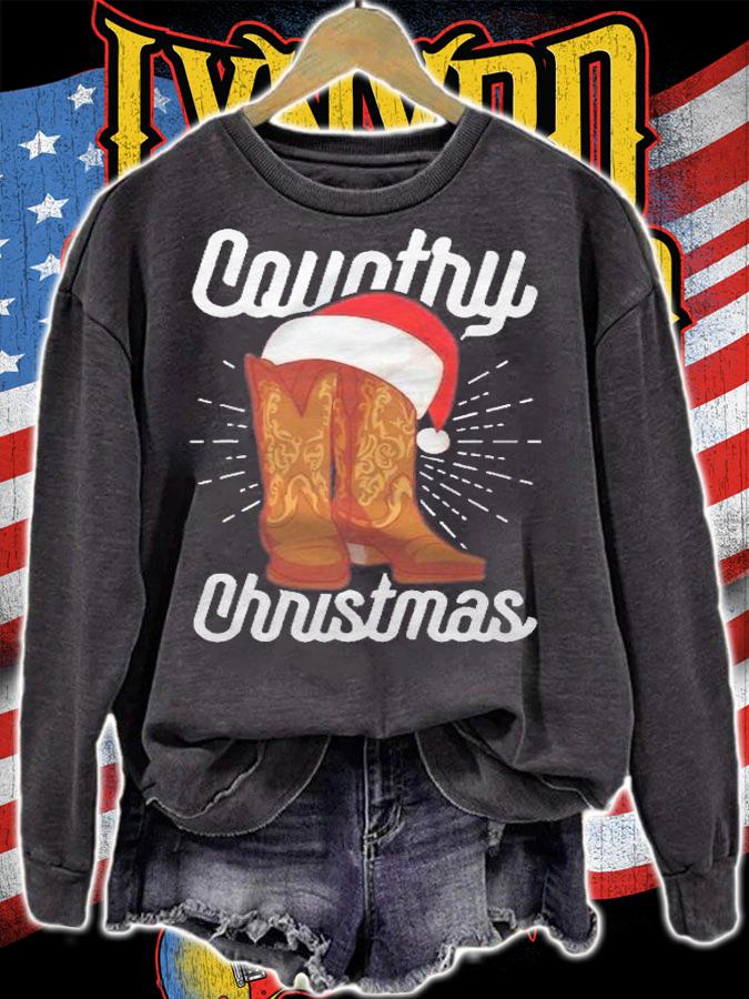 Country Christmas Cowboy Boots Country Music Christmas Shirt t-shirt