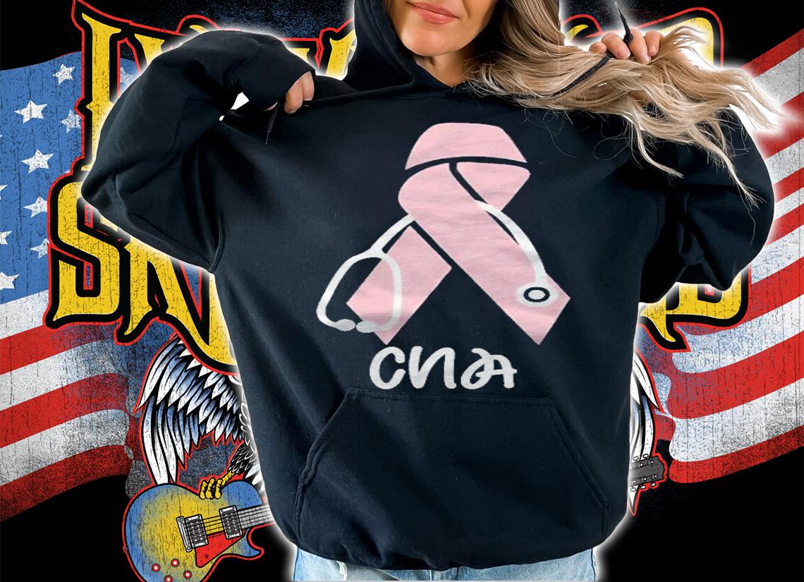 CNA Pink Ribbon Stethoscope Breast Cancer Awareness Gift Shirt t-shirt hoodie
