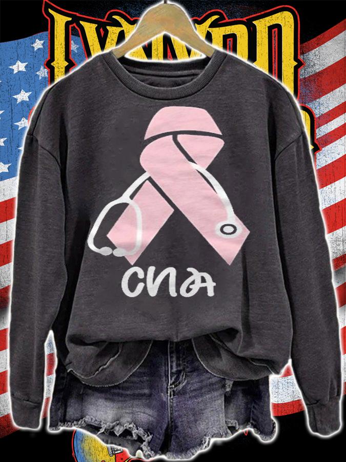 CNA Pink Ribbon Stethoscope Breast Cancer Awareness Gift Shirt t-shirt sweatshirt