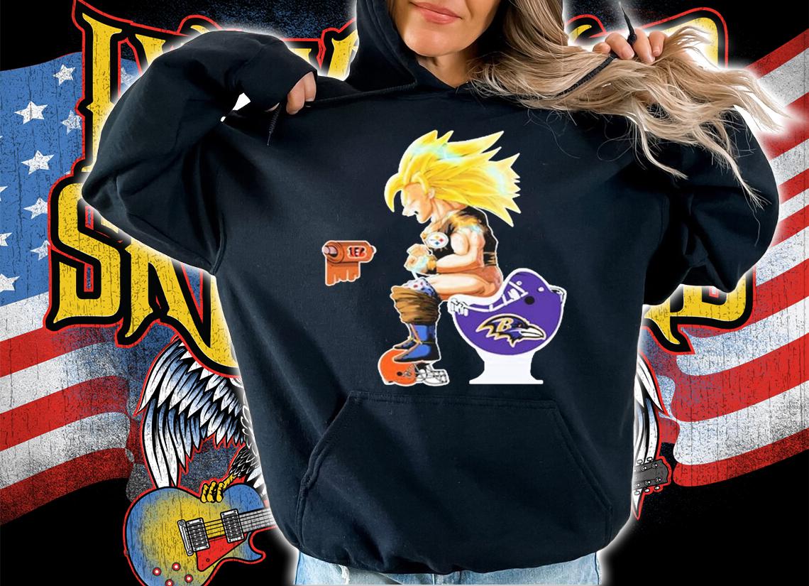 Son Goku Toilet Pittsburgh Steelers Cleveland Browns Baltimore Ravens t-shirt hoodie