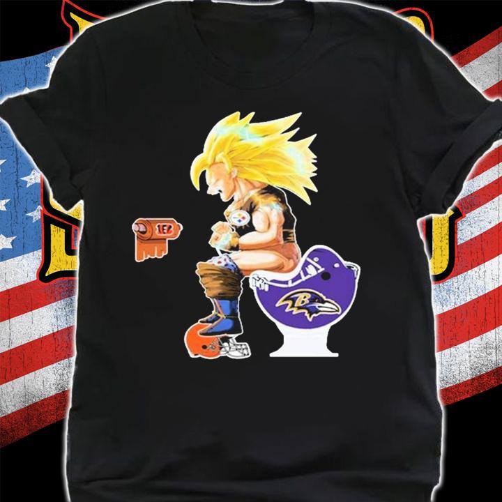 Son Goku Toilet Pittsburgh Steelers Cleveland Browns Baltimore Ravens t-shirt shirt