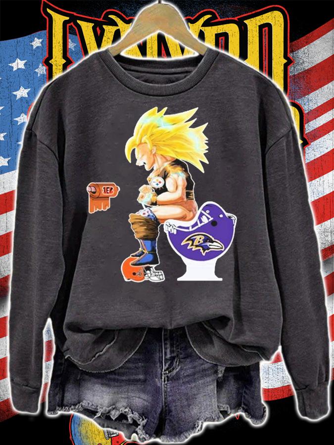 Son Goku Toilet Pittsburgh Steelers Cleveland Browns Baltimore Ravens t-shirt sweatshirt
