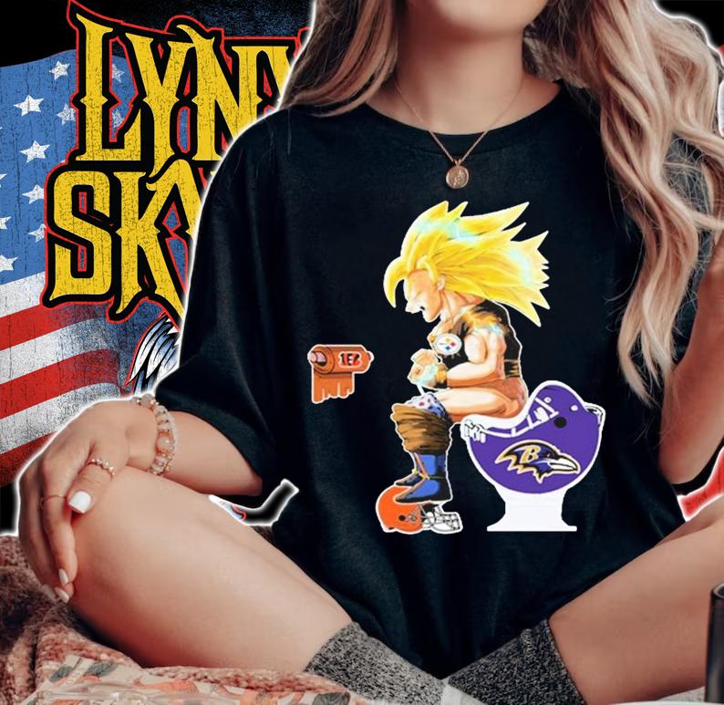 Son Goku Toilet Pittsburgh Steelers Cleveland Browns Baltimore Ravens t-shirt woman shirt