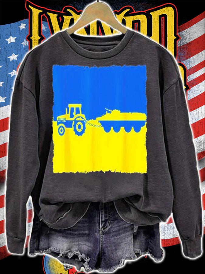 Stop Putin Ukraine Farmer Tractor Stealing A Russian Tank T-Shirt t-shirt sweatshirt