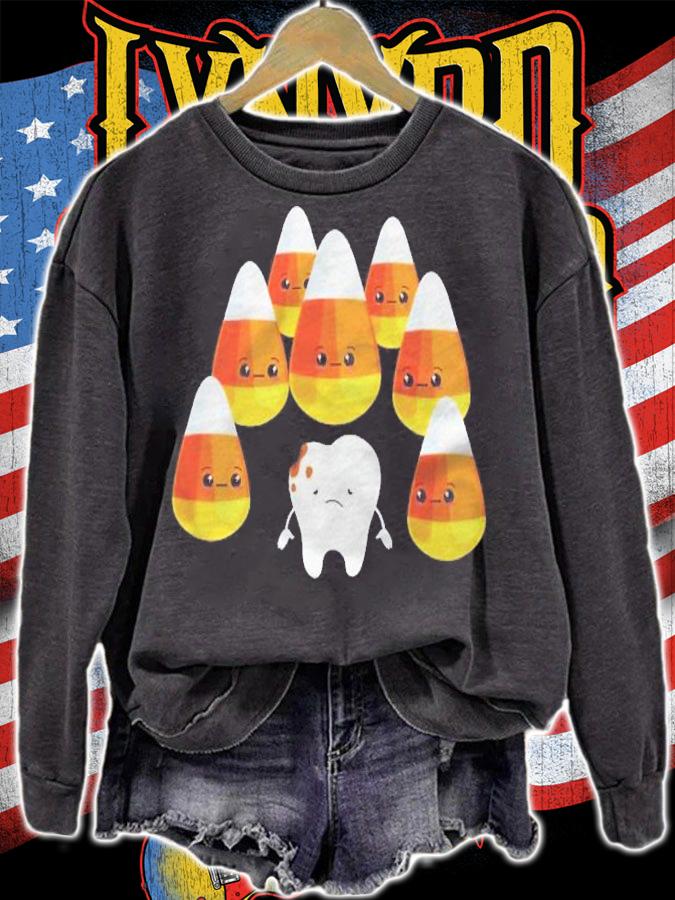 Candy Corn Teeth Cute Halloween Kawaii Shirt sweatshirt