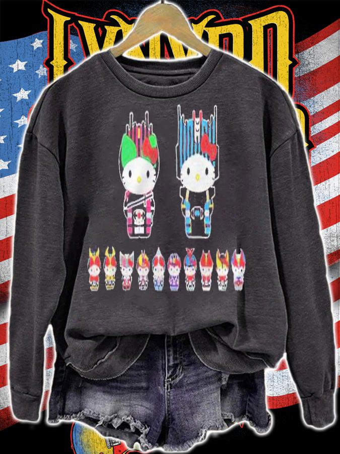 Hello Kitty Kamen Rider character T-shirt sweatshirt