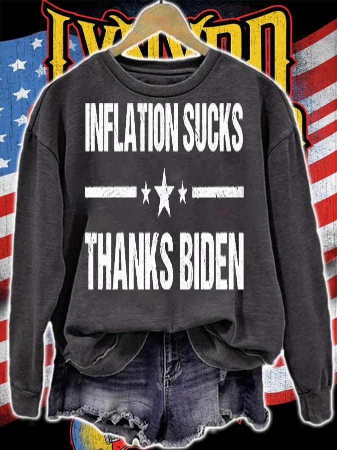 Inflation Sucks Thanks Biden Funny Anti Joe Biden Anti Biden T-Shirt