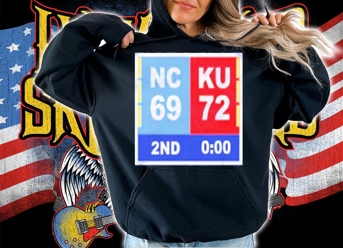North Carolina Tar Heels Vs Kansas Jayhawks 69 72 2nd Final Jayhawks Champions T-Shirt hoodie