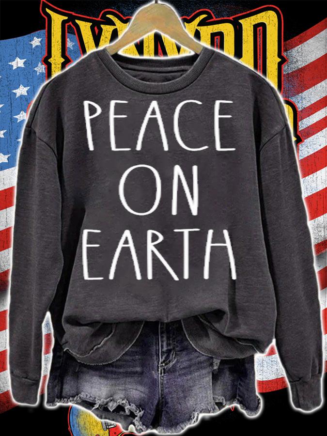 Peace On Earth Matching Family Christmas Pajamas T-Shirt sweatshirt