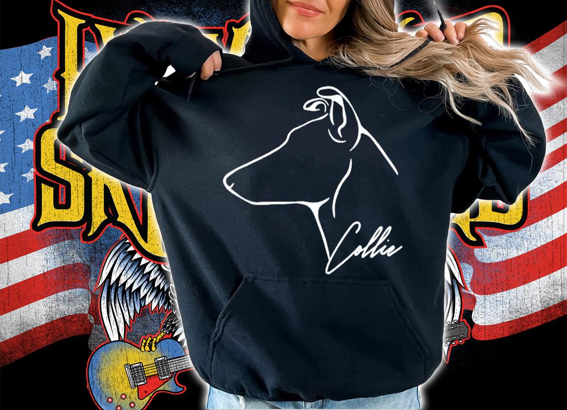Proud Smooth Collie Profile Gift Dog Lover Zip T-Shirt hoodie