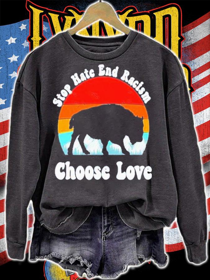 Stop Hate And Racism Choose Love Buffalo Bills Vintage Shirt sweatshirt