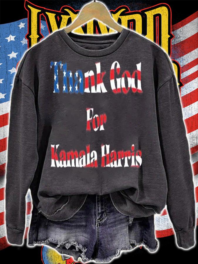 Thank God For Kamala Harris Vice President US Flag T-Shirt sweatshirt