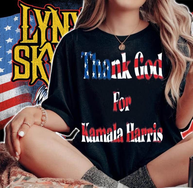 Thank God For Kamala Harris Vice President US Flag T-Shirt woman shirt