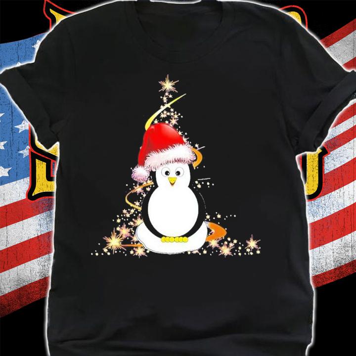 Cute Penguin Santa Hat Christmas Shirt