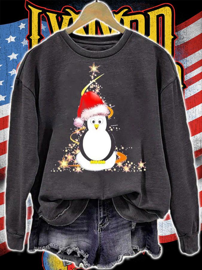 Cute Penguin Santa Hat Christmas Shirt