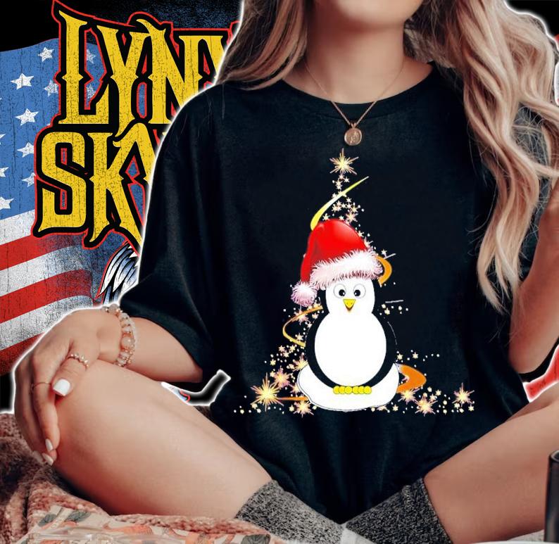 Cute Penguin Santa Hat Christmas Shirt