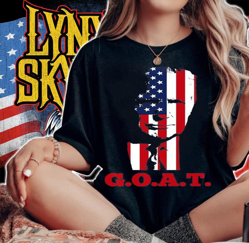 Trump USA Flag GOAT USA Flag Trump T-Shirt woman shirt