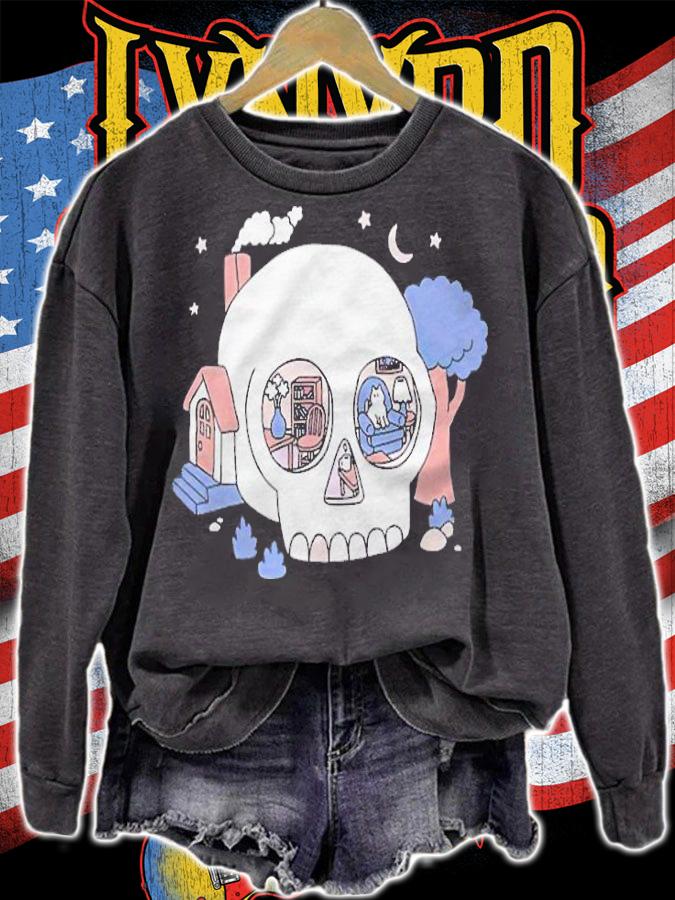 Cozy skull cottage funny T-shirt sweatshirt