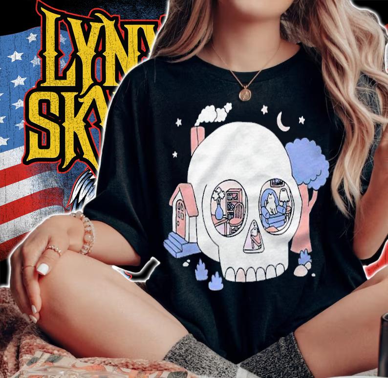 Cozy skull cottage funny T-shirt woman shirt