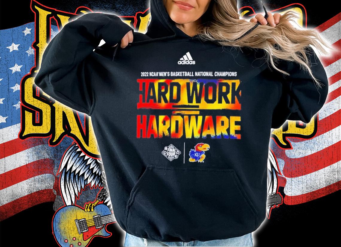 Kansas Jayhawks Adidas Hard Work Hardware NCAA Men's Basketball National Champions 2022 Shirt