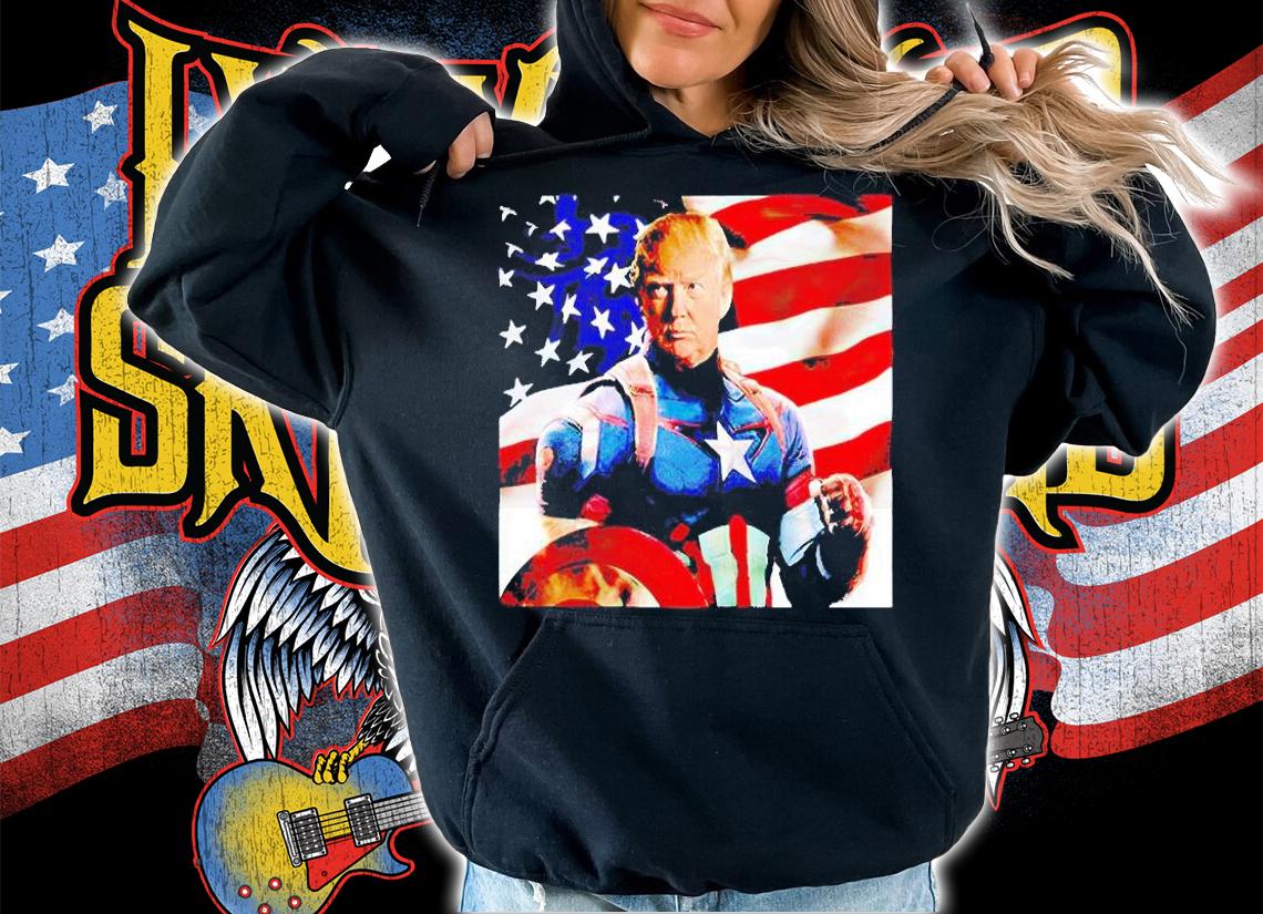 Donald Trump Captain America USA Flag t-shirt hoodie