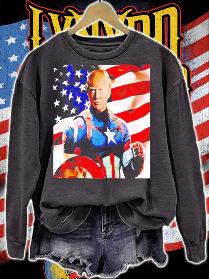 Donald Trump Captain America USA Flag t-shirt sweatshirt