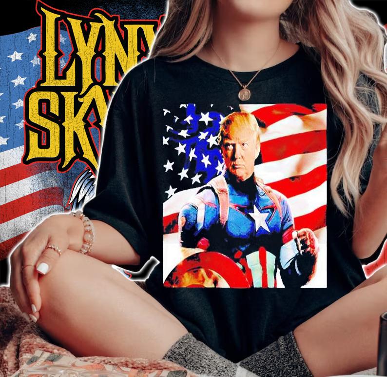 Donald Trump Captain America USA Flag t-shirt woman shirt