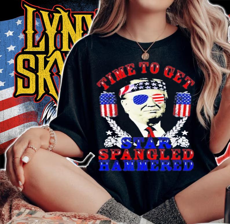 Donald Trump Time To Get Star Spangled Hammered USA Flag Shirt woman shirt