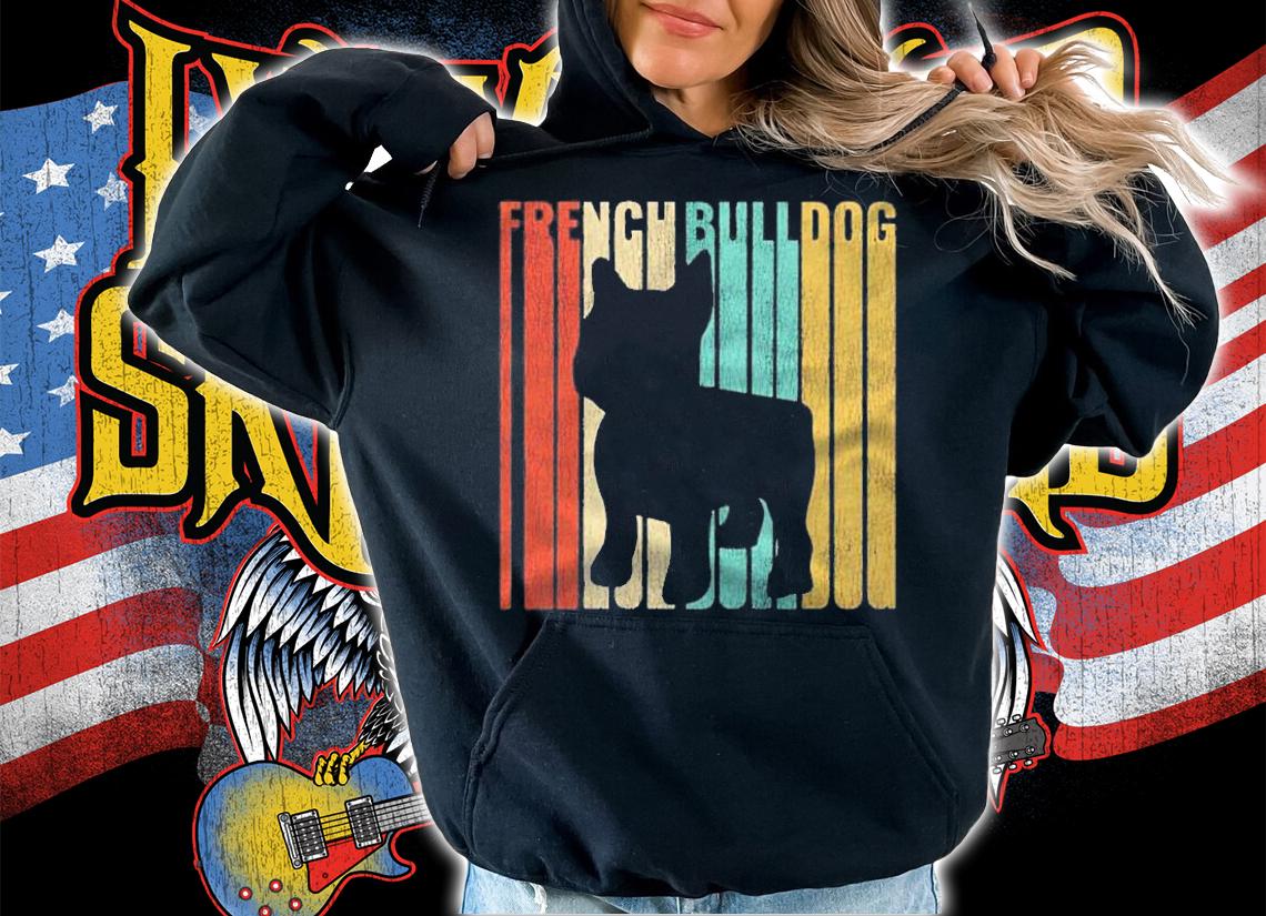 French Bulldog Retro 1970S Dog Frenchie Cracked Distressed Shirt