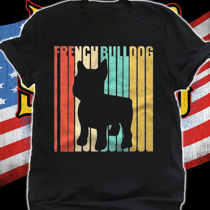 French Bulldog Retro 1970S Dog Frenchie Cracked Distressed Shirt